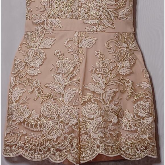 PARISIAN Blush Embroidered Lace Adjustable Straps Romper. 6 - Picture 4 of 16